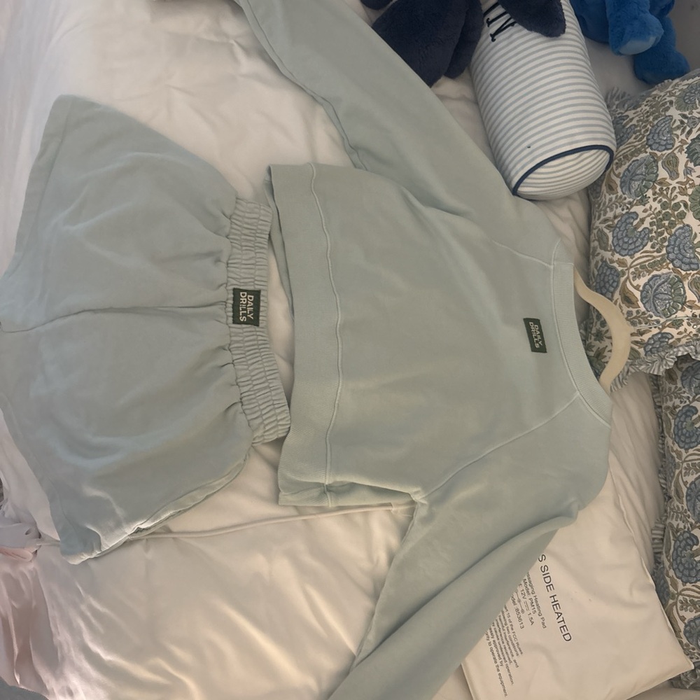 Daily Drills Light Blue Shorts and Sweatshirt Set